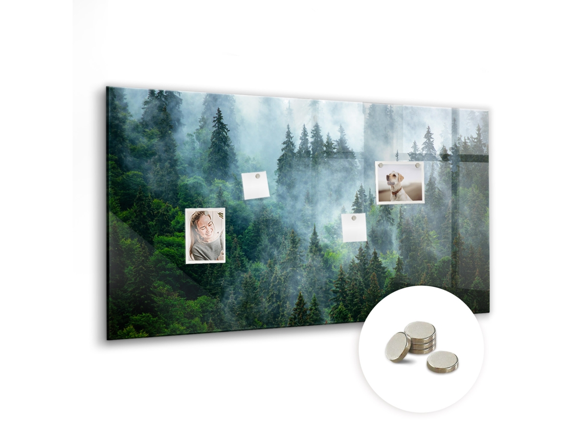 Quadro Magnético Floresta Nebulosa Para A Cozinha Espelharte (120x60 Cm)