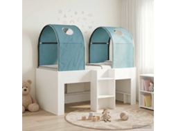 Vidaxl Cama Com Túnel 3 Unid. Branco E Azul-claro Derivados De Madeira