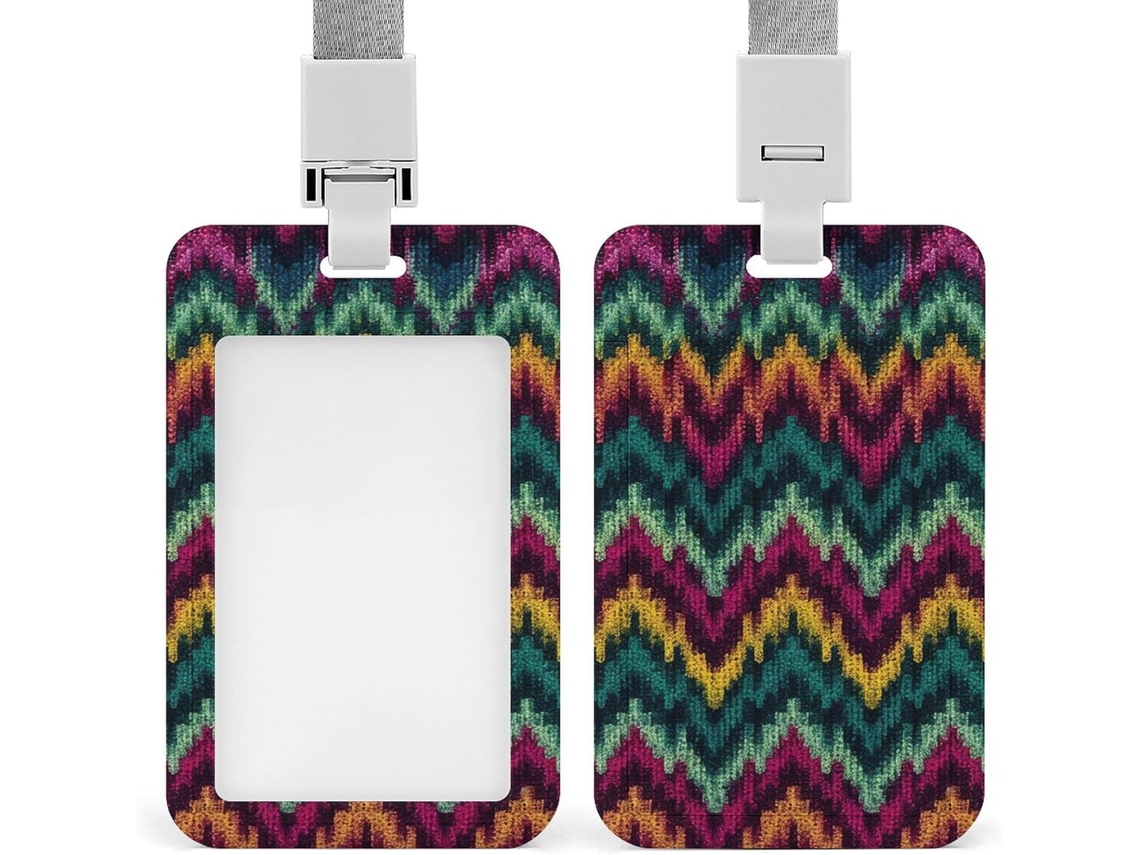 Suporte colorido Crachá com Tricô com Padrão Característico, Suporte Vertical Resistente em Cartões Plásticos