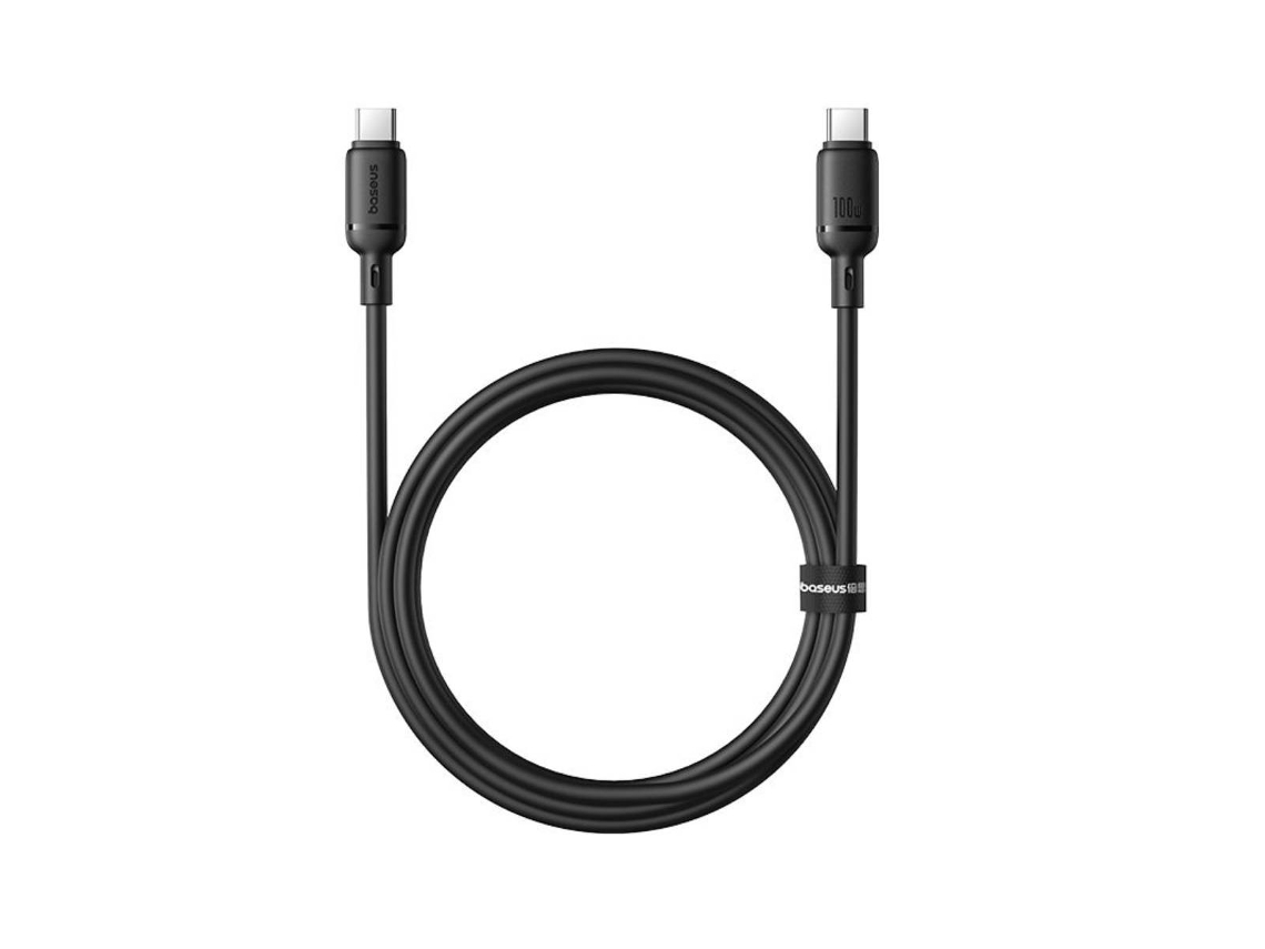 Cabo Baseus Silky Series Fast Charging Type C 100w 2m Preto