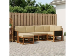 Vidaxl Conjunto De Sofás Para Exterior 6 Pcs Natural E Bege