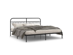 Bed Frame, Bed Frames Vidaxl Preto Aço (200 X 200 Cm)