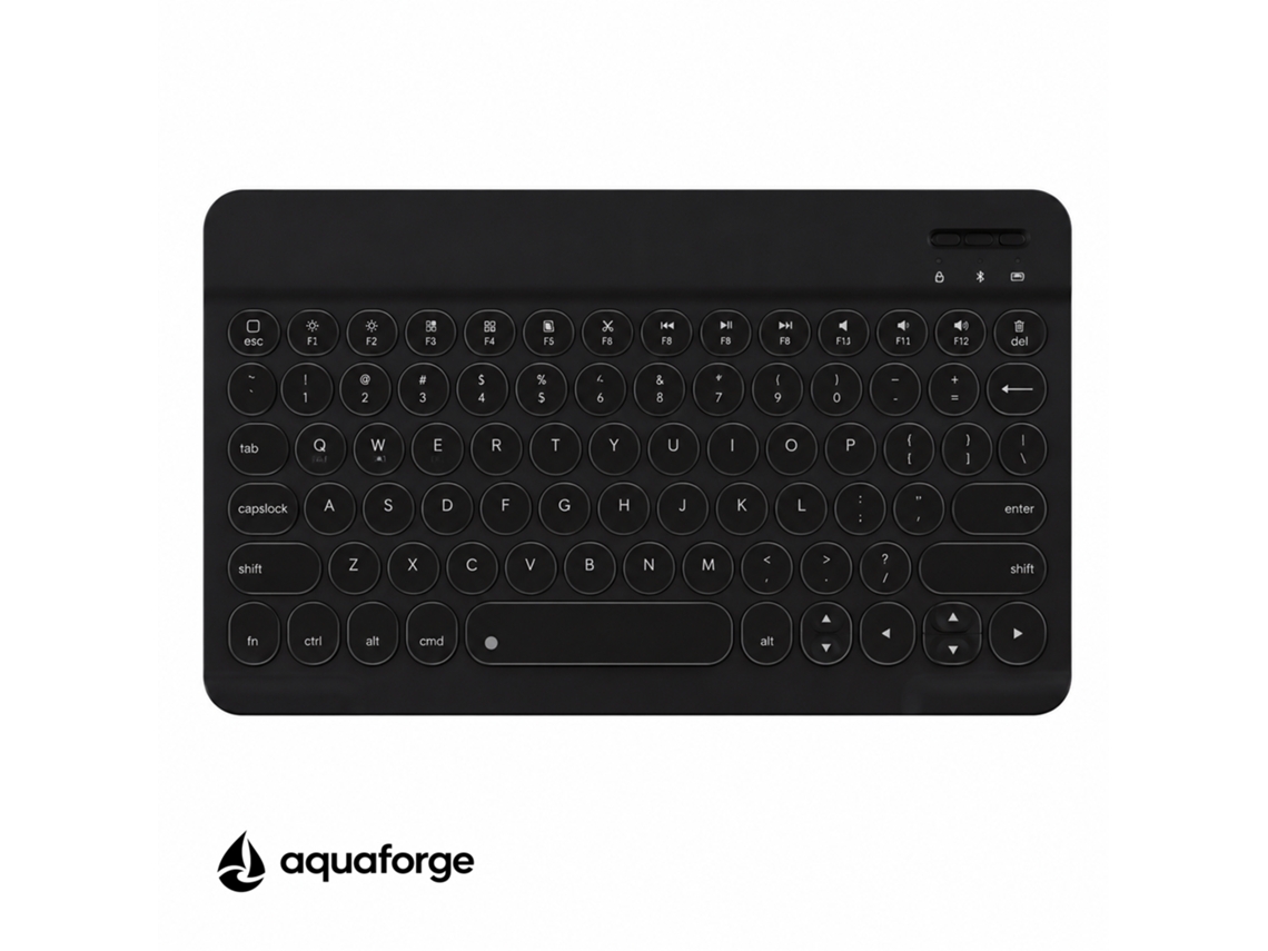 Teclado Bluetooth Retroiluminado Compacto Preto
