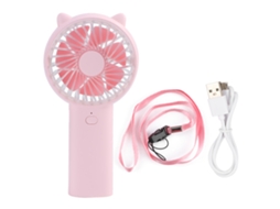 Ventilador Mini Notebook Usb Recarregável Rosa Silencioso