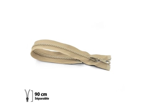 Fecho Éclair Eclair Z54 6mm Separável 90 Cm Bege Antílope