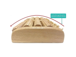 Massageador De Pés Em Madeira Duplo, Design Com 5 Linhas, Ferramenta De Rolo Para Massagem De Pés