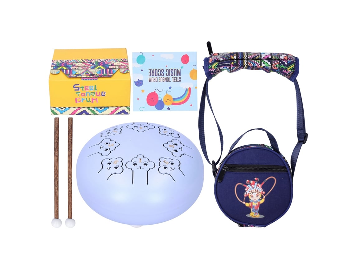 Laxiscreed Slade Drum De Mão Azul 13,97cm Para Iniciantes - Presente Musical Confiável
