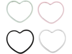 Conjunto de 4 espelhos portáteis em formato de coração para meninas, espelho de maquiagem compacto