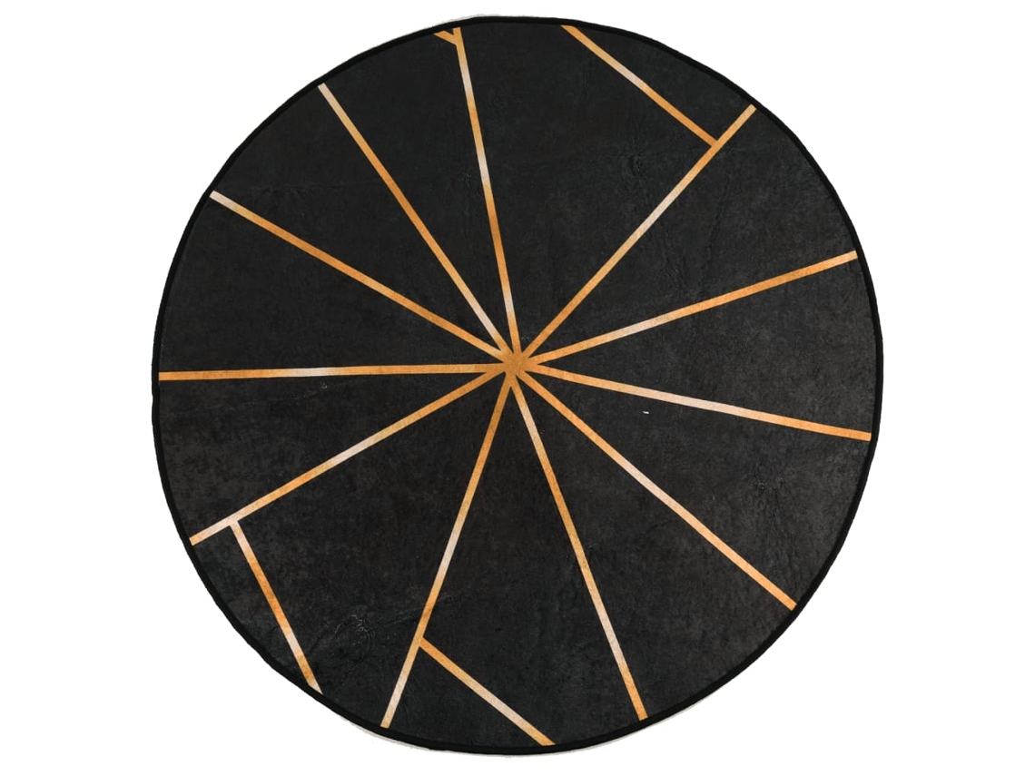 Rug, Rugs Vidaxl Preto Poliéster (ø 120 Cm)