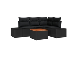 Conjunto 5 Conjunto De Jardim Vidaxl Preto Vime Pe (55 X 55 X 37 Cm)