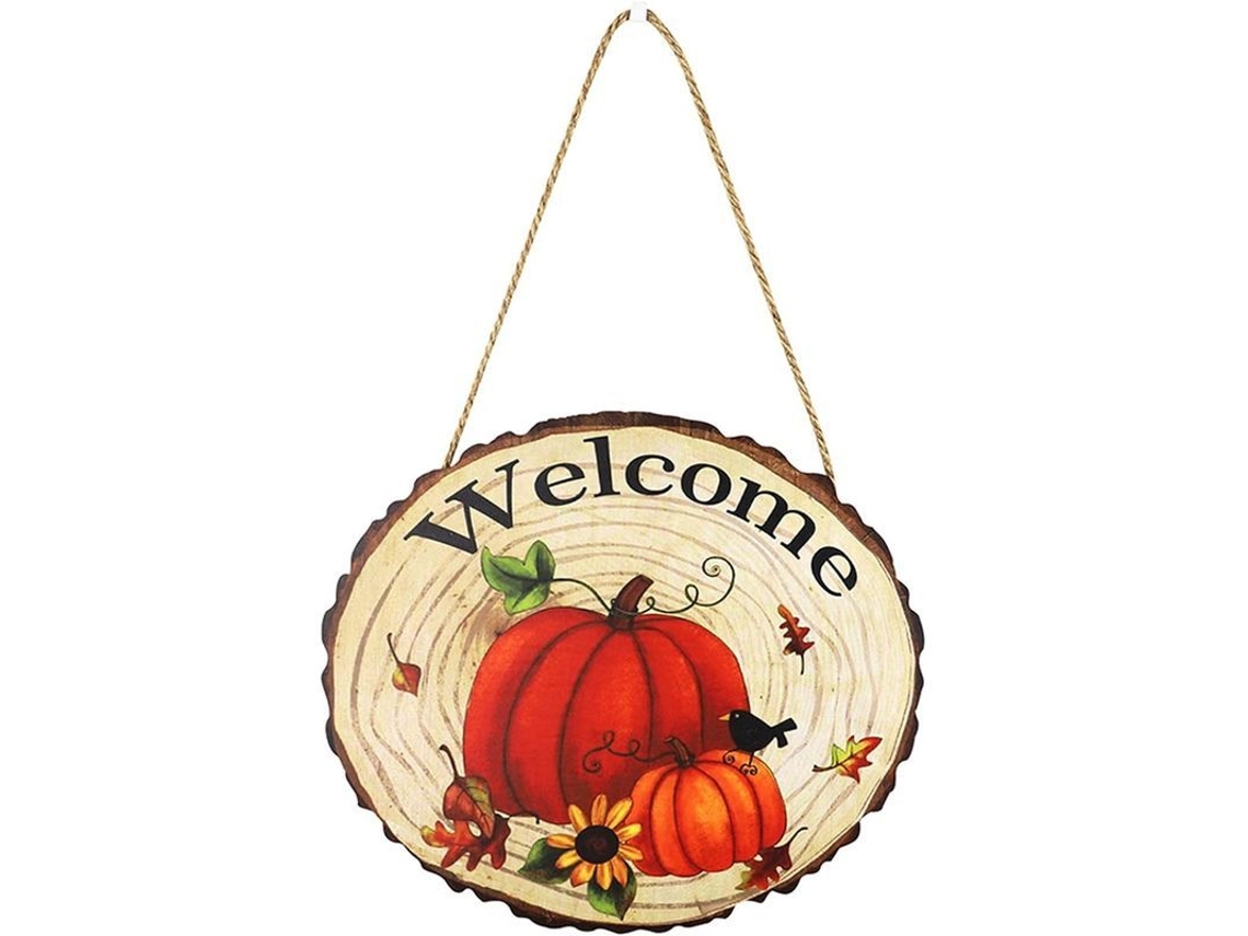 Cartel De Puerta De Invierno Olá Outono Colheita Madeira Decoração Ação De Graças