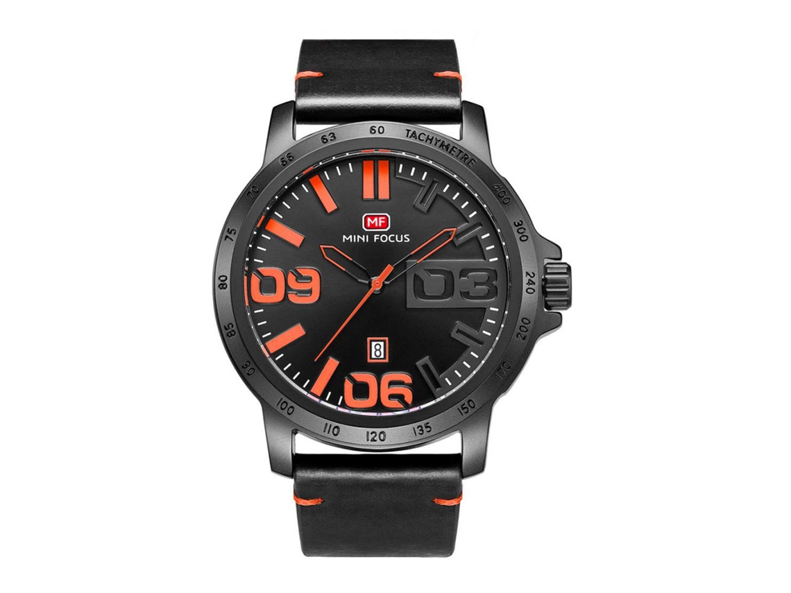 Relógio masculino moderno, em aço inoxidável, à prova d'água, com pulseira ajustável.
