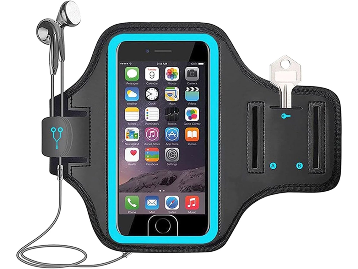 Braçadeira Impermeável Para Celular, Bolsa Ampliada De 17,3 Cm X 8,1 Cm Para Corrida, Caminhada, Esportes E Montanhismo - Azul