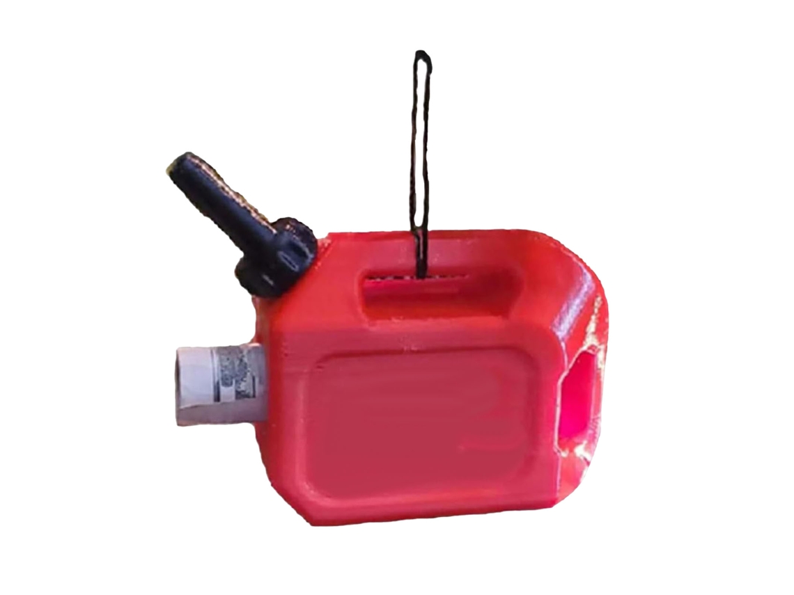 Mali adorno de Barril de Gasolina Vermelho Multifuncional em Resina Decorativo Natal