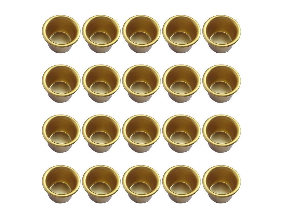 2026 20 Inserts Metálicos para Velas Decorativas Soportes Diy Aluminio Ouro Ouro