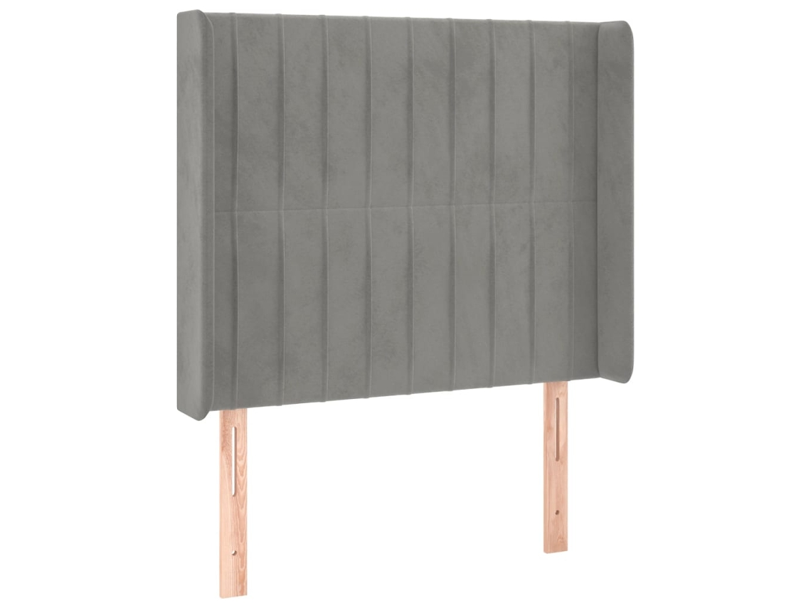 Cabeceira de Cama com Abas Veludo Cinzento Claro MAISON EXCLUSIVE (103x16x118 cm)