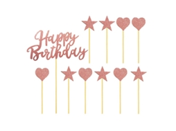 5 Conjuntos De Topo De Bolo Com Glitter