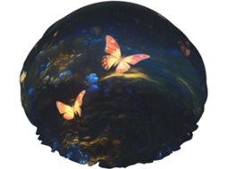 Touca De Banho Noturna Luminosa Feminina, Impermeável, Reutilizável, Com Cordão Elástico Lavável, Adequada Para Cabelos