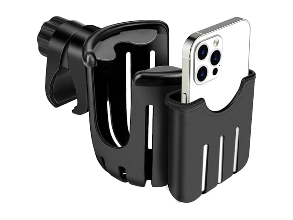Suporte 2 em 1 AQUAFORGE para Copo e Celular de Bicicleta, Cor Preto, para Ciclismo, Passeio e Uso Diário