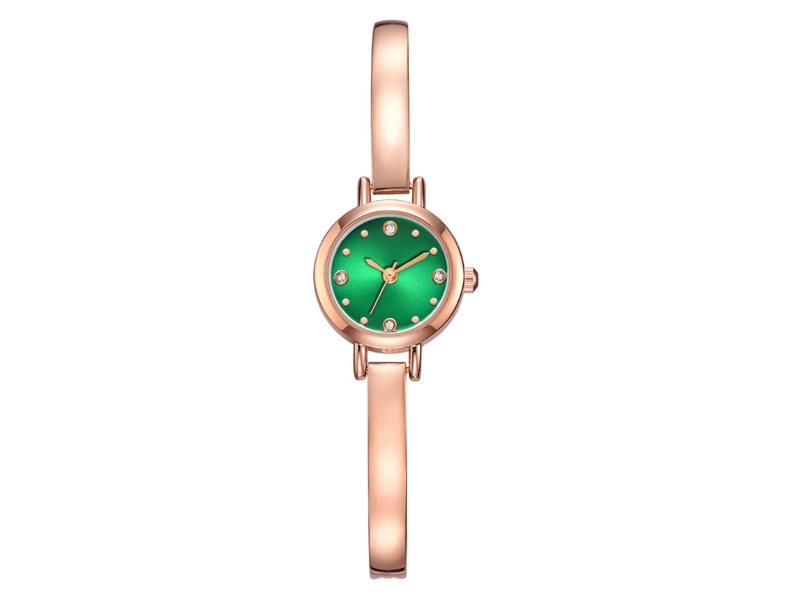 Relógio de Pulso Feminino Lvpai com Rhinestones e Pulseira de Liga Slim Quartzo Verde