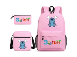 Conjunto De Três Peças Lilo Stitch Mochila, Estojo E Bolsa Ombro _29 Aquaforge