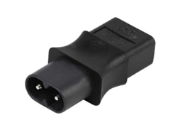 Adaptador de Energia Industrial Eu Iec 320 C8 Macho para C8 Fêmea 2 pino 6a/250v 2500w Plástico Preto Pa 0250 Negro