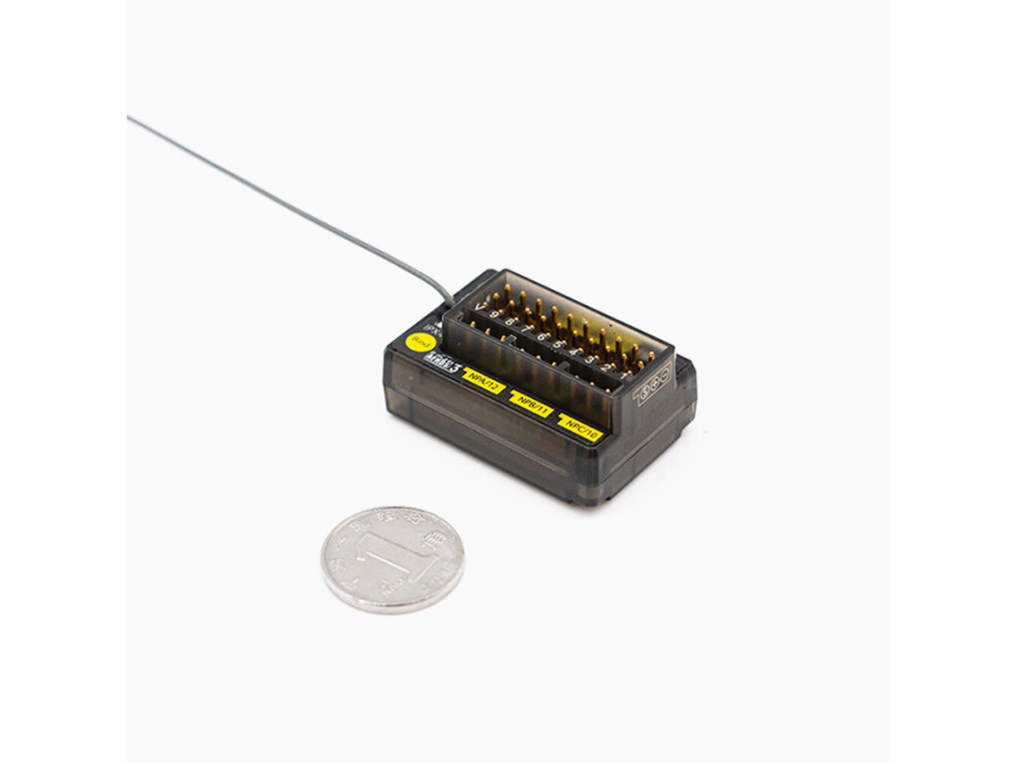 1 Unidade Flysky Fgr12b 2.4ghz 12ch Afhds 3 Micro Rc Receiver Pwm/ppm/i.bus In/b.bus Output Compatível com Pl18 Nb4/lite para Carro Rc e Barco MDUG
