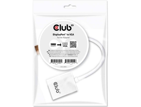 Cabo Interface CLUB3D Displayport to VGA Active Adapter