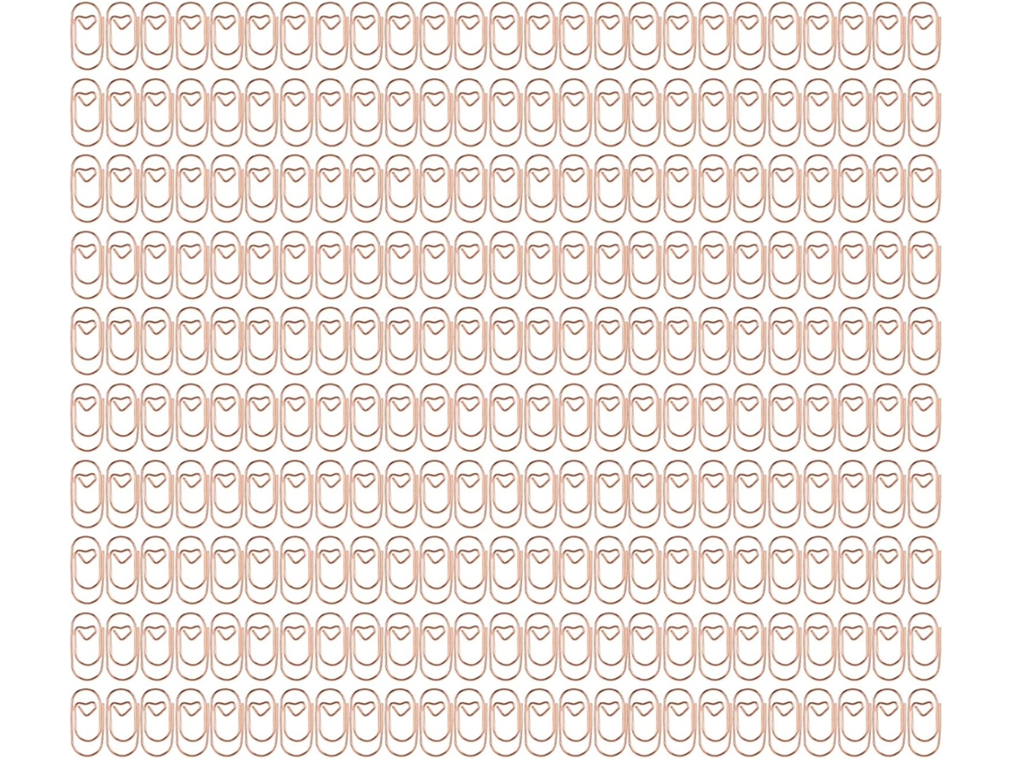 250 Unidades De Clipes Papel Elegantes Em Formato Coração, Com Arame Revestido, Clipes Fofos E Com Forte Poder De