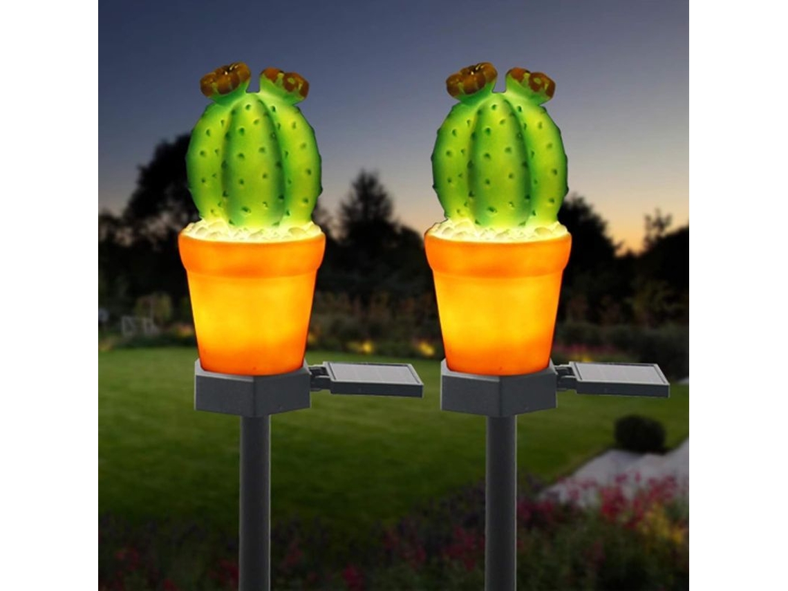 Luzes De Jardim Solar Exteriores, Figura De Cacto Impermeável Ip65, Luzes De Paisagem Led Para Jardim, Pátio, Caminhos