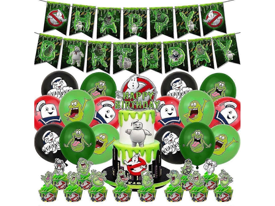 Decoração Para Festa De Aniversário Com Tema Dos Caça-fantasmas, Inclui Kit De Balões, Faixa Para Bolo, Topper Para Cupcake