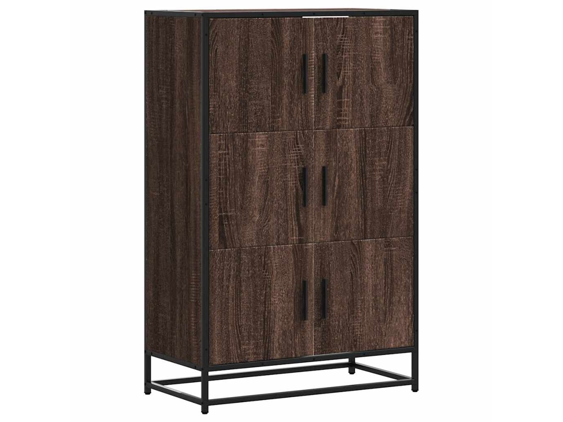 Armário Alto Carvalho Castanho MAISON EXCLUSIVE em madeira e metal (68x35x106,5 cm)