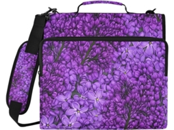 Pasta Organizadora Com Fecho Floral Roxo, Pasta De Arquivo Com 3-argolas Escola E Trabalho, Resistente À Água Com