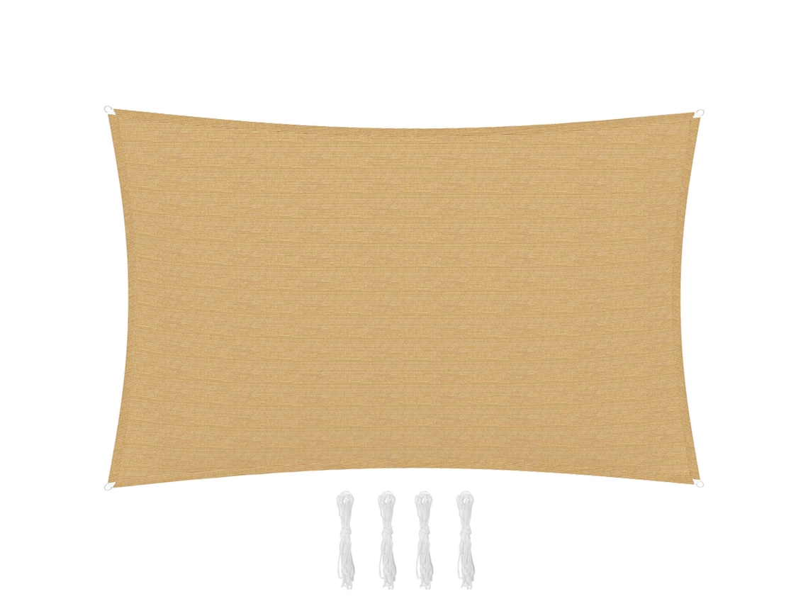 Toldo de Vela Retangular 4x6m , Amarelo (proteção Uv, Hdpe 185g/)