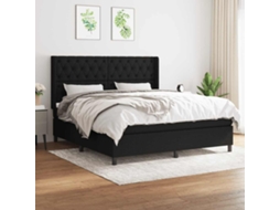 Vidaxl Cama Com Molas/colchão 160x200 Cm Tecido Preto