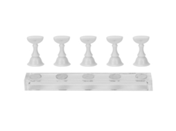 Suporte Magnético Para Prática E Exibição De Arte De Unhas Com Base Acrílica - Conjunto De Ferramentas Para Manicure Branco