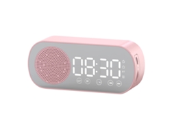 Relógio Mali de Alarme Digital com Bluetooth e Espelho Z7 Rosa | S/MARCA