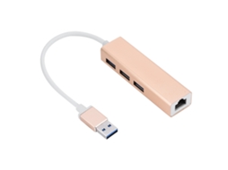 Hub Usb (expansão Usb 3.0 Com Adaptador De Rede De 100mbps)