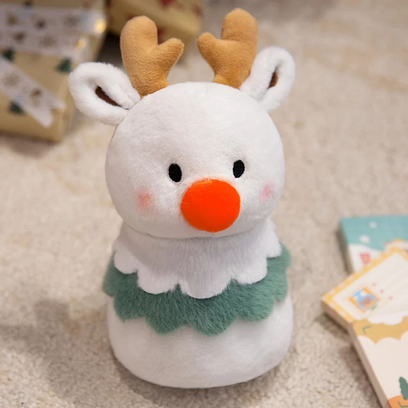(branco, 25 Cm) Fofo Brinquedo de Pelúcia de Árvore de Natal do Desenho Animado