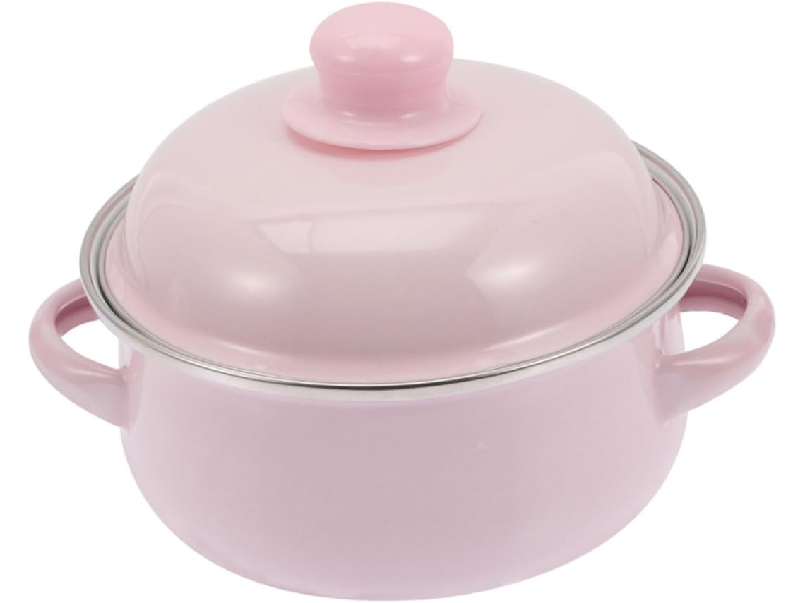 Vintage Esmaltada Com Alças Duplas Para Cozinhar Em Família, Resistente E Antiaderente, Ideal Para Sopas E Ensopados, Gokoco