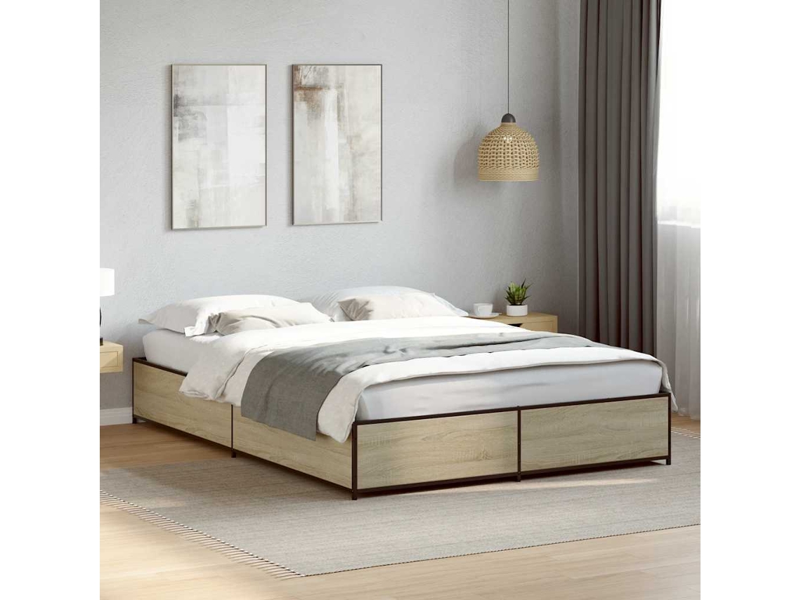 Vidaxl Estrutura De Cama 150x200 Cm Derivados Madeira/metal