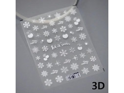 Adesivo de Unha 3d Natalino Laser Floco de Neve Brilhante com Cristal 5d Autoadesivo