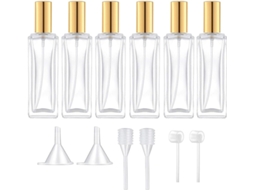 Frascos De Perfume De Vidro De 30ml, 12 Unidades, Com Borrifador Dourado.