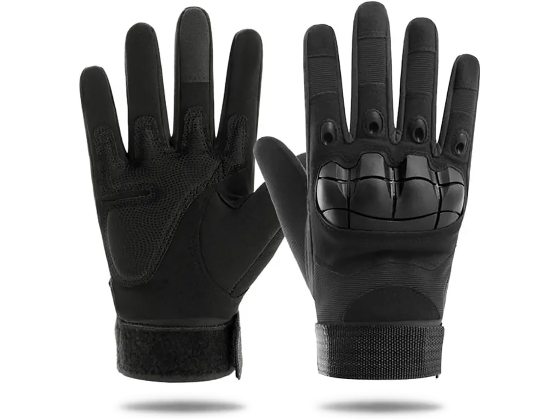 Luvas Táticas Com Proteção Para Os Nós Dos Dedos, Respiráveis ​​e Antiderrapantes, Pretas (black)