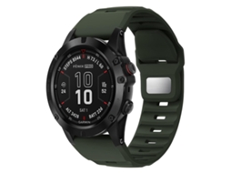 Bracelete para Garmin Fenix 7x / 7x Pro Silicone Estampa Rugosa Liberação Rápida Verde Exército XIAOMOYU