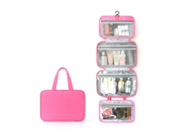 Separação de Itens Secos e Úmidos, Bolsa de Armazenamento Portátil Multicolorida junta de Bambu Quádrupla Rosa Vermelha YUNZII