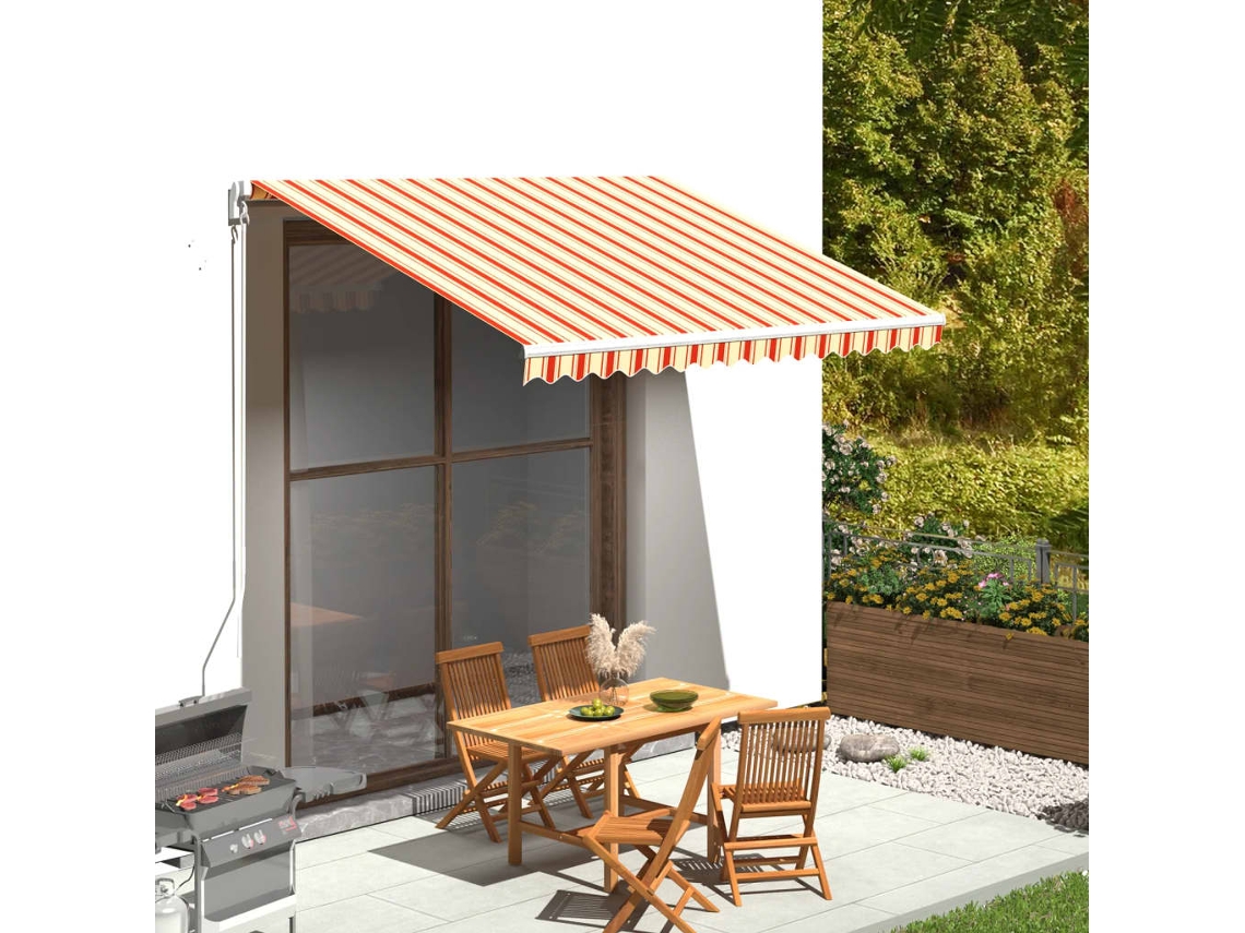 Vidaxl Tecido De Substituição Para Toldo Amarelo E Laranja 330x245 Cm Poliéster