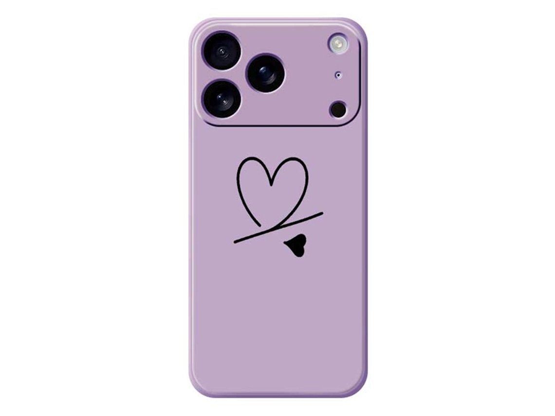 Capa Para Iphone 17 Pro Max Com Estampa De Coração - Roxa