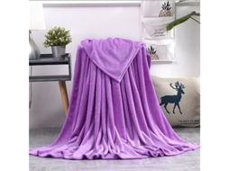 Manta de lã coral macia e quente, ideal para o inverno, perfeita para o sofá, 230 g/m², 8 tamanhos, leve, fina, lavável à máquina, roxa. Produto original (OEM).
