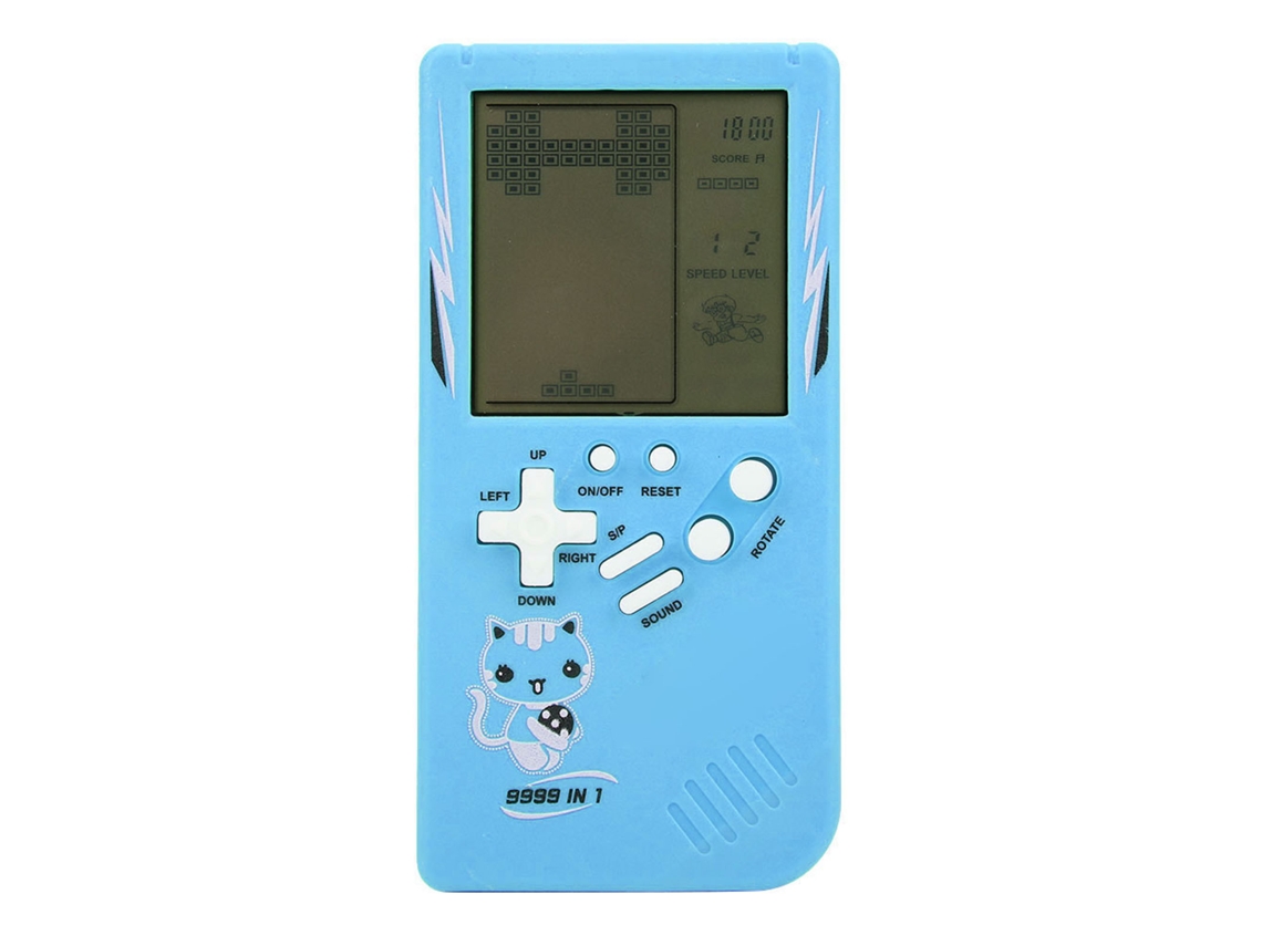 Mali console Portátil de Jogos Clássico com Tela Grande para Crianças Azul